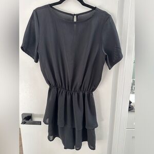 NWOT Black Ruffle Romper